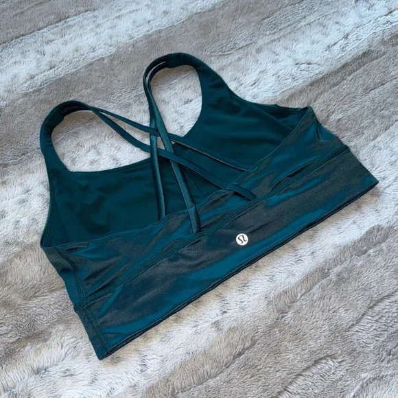 lululemon Energy Longline Bra Foil Medium Support, B-D Cups in Storm Teal - Picture 6 of 14
